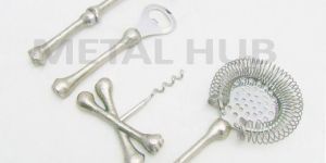 Stainless Steel Bar Tool Set with Casted Bone Handle