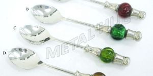 Stainless Steel Glass Beaded Spoons