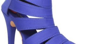 Blue Open Toe Strappy High Heeled Sandals