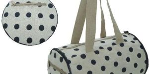 Natural Juco Folding Duffle Tote Bag Cum Hand Purse