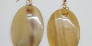 Oval Horn Earrings