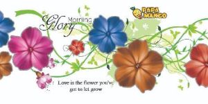 Flower Design Heat Transfer Label