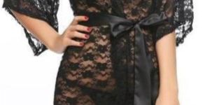 Net Robe and Lingerie Set