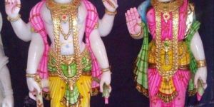 18 Inch Marble Laxmi Vishnu Statue