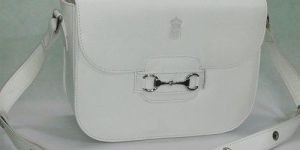 Ladies White Leather Handbags