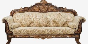 Luxury Handmade Handcarved Walnut Sofa