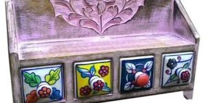 Painted Ceramic 4 Drawer