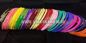 Glitter Velvet Glass Bangles