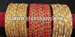 Golden Stone Glass Bangle