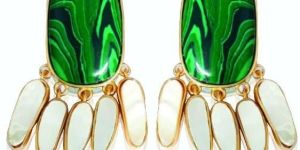 Stunning Earring with Malachite Stone