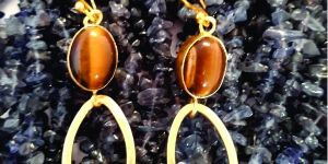 Tiger Eye Stone Earring