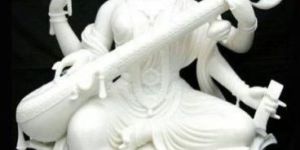 White Marble Saraswati Statue