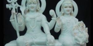 White Marble Shiv Parivar Statue