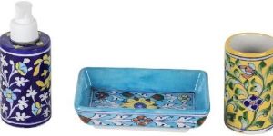 GABP17 Blue Art Pottery Soap Dispenser