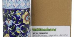 GABP3 Blue Art Pottery Flower Vase