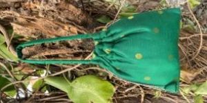 Dark Green Silk Potli Handbag