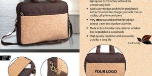 Eco-Friendly Cork Laptop Bag with 2 Tone Finish