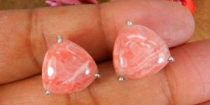 Natural Rhodochrosite Silver Studs
