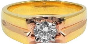 14kt Solitaire Shape Men Diamond Ring