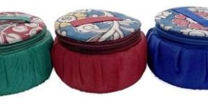 Fabric Round Jewellery Box