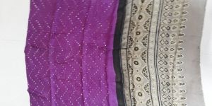 Ajrakh Bandhani Saree