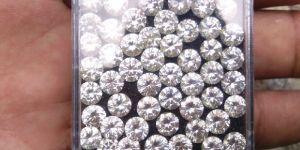 White Mossanite Synthetic Round Shape