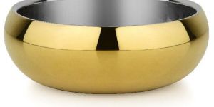 SS DOUBLE WALLED BELLY BOWL GOLD