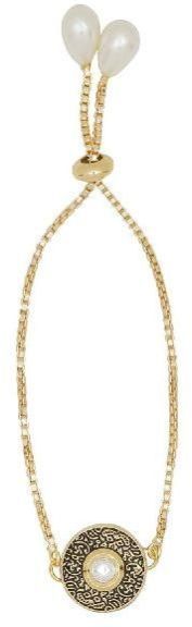 Oxidized Gold Plated Bolo Slider Adjustable Tennis Bracelet