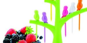 Bird Fork Set with Tree Shape Holder
