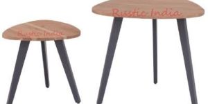 Wooden and Iron Nesting Table