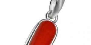 5.50ct 925 Silver Natural Red Coral Moonga Oval Certified Finest Quality Pendant