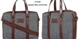 Brown Tweed Laptop Bags