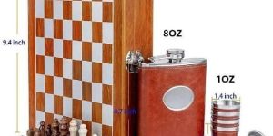 Wooden Chess Bar Set