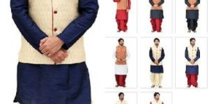 Silk Kurta Dhoti with Jacquard Jacket