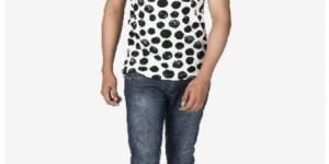 Black dot spot cotton t-shirt