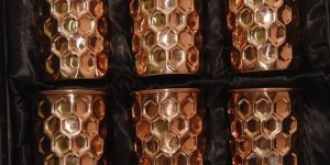 Pure Copper Hammered Glass