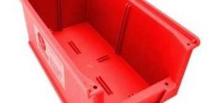 Red Plastic Storage Bin