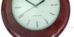 Wooden Round Pendulum Wall Clock