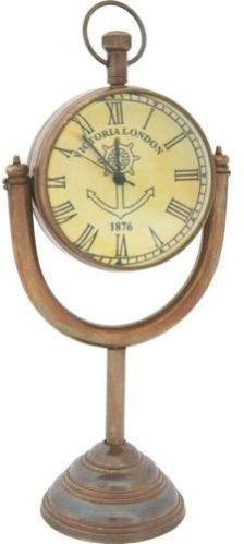 Brass Moon Stand Table Clock