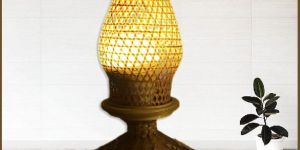 Handmade Bamboo Lamp with Light