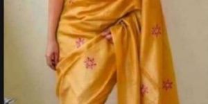 Tussar Ghicha Embroidery Saree