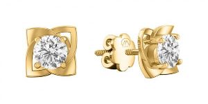 Intricate Solitaire Stud Earrings