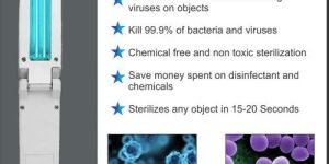 Hrmed Plastic Body UVC Portable Sterilizer And Lamp, 125 X 35 X 28mm