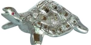 White Metal Tortoise Statue