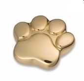 Shiny Brass Paw Keepsake Cremation Urn