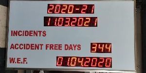Accident Free Man Hours Display Board