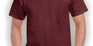 Mens Brown Round Neck T-Shirt