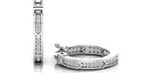 Diamond inside outside Hoop Earrings