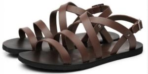 Mens Brown Leather Strappy Gladiator Sandals