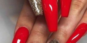 Bridal Nails Red Colour